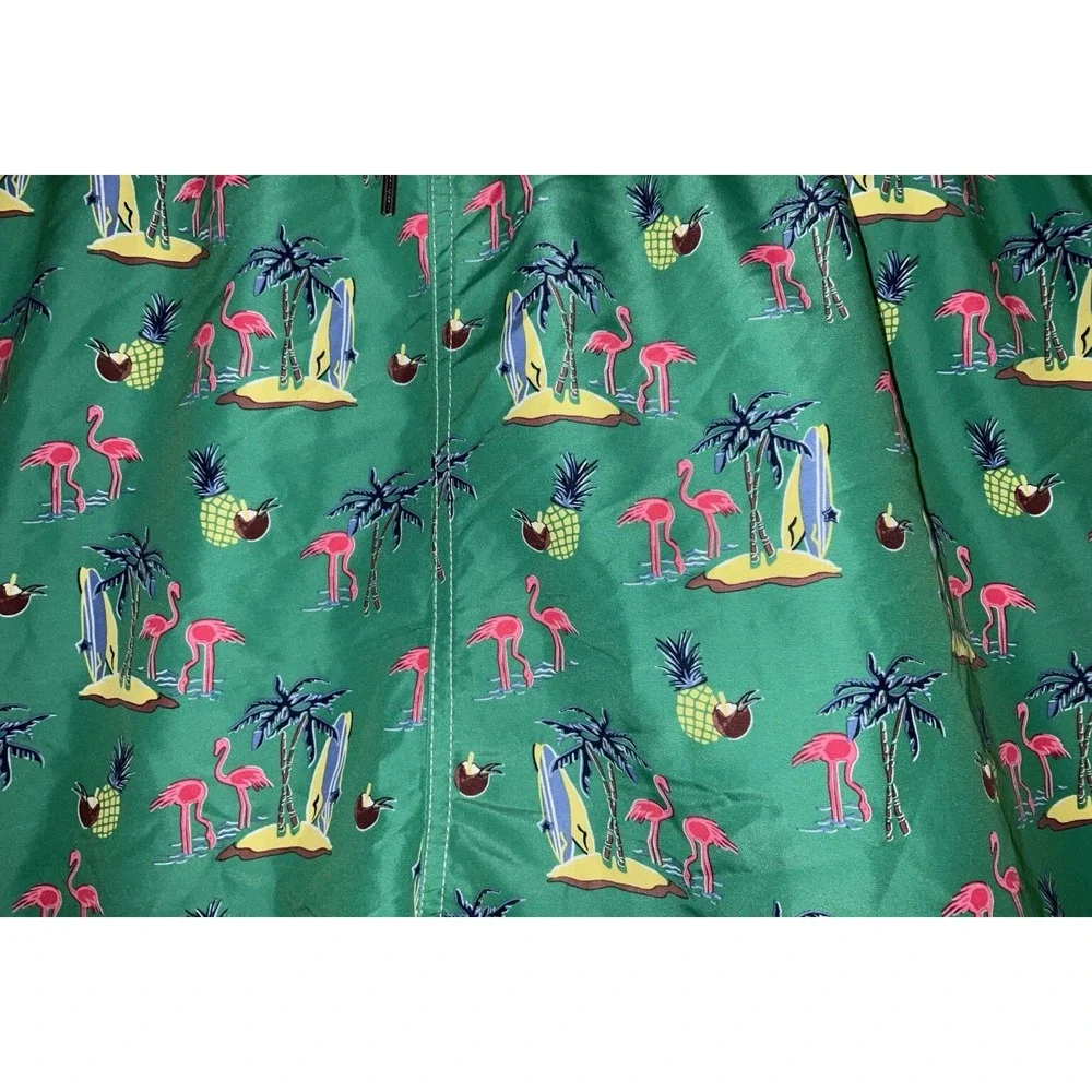 NWT Men's Polo Ralph Lauren Green Tropical Print Lined‎ Swim Trunks 4XB Big
